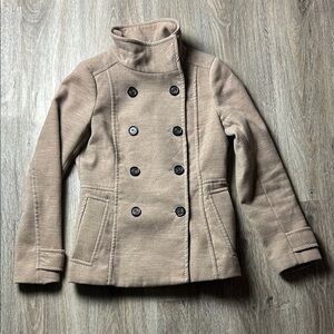 H&M Tan Double-Breasted Pea Coat
 Size 6